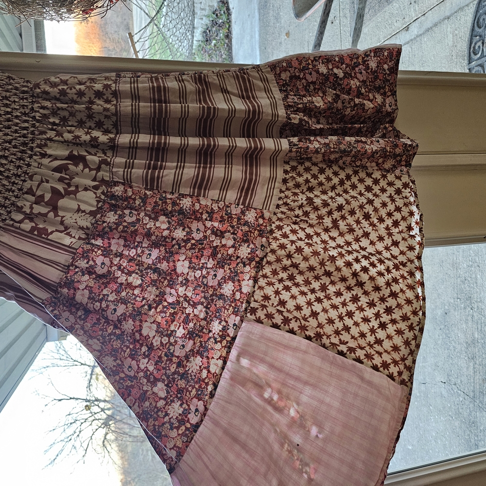 100% Cotton Bohemian Patchwork Maxi Skirt